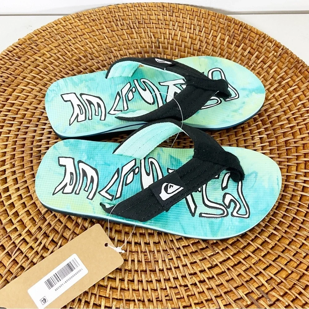Quicksilver New Boys Flip Flops Size 1 Blue